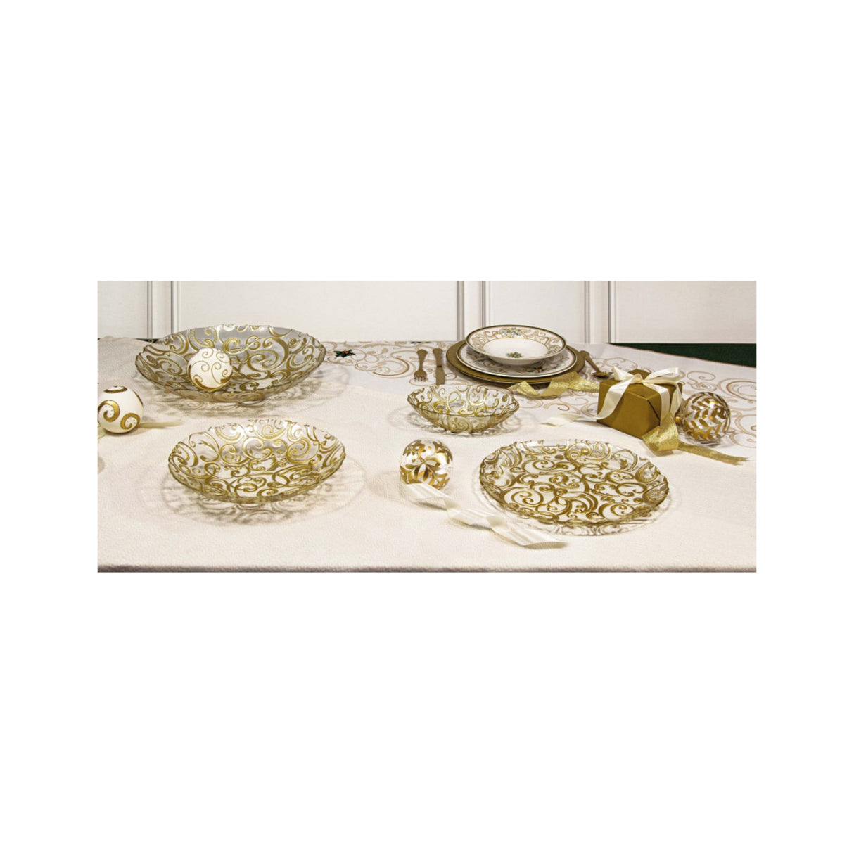 BRANDANI - Glass bowl Filo D'Oro 30 cm 52729