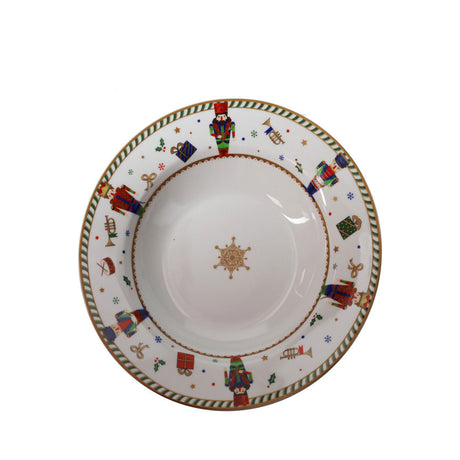 BRANDANI Lo Schiaccianoci Servizio Tavola Piatti Set 18 Pezzi Porcellana Tavola Natalizia