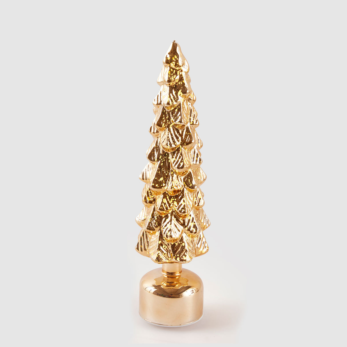 EDG Enzo De Gasperi Decorazione Natalizia Pino Twist con Musica Movimento e Led 40,5x10cm Oro Vetro