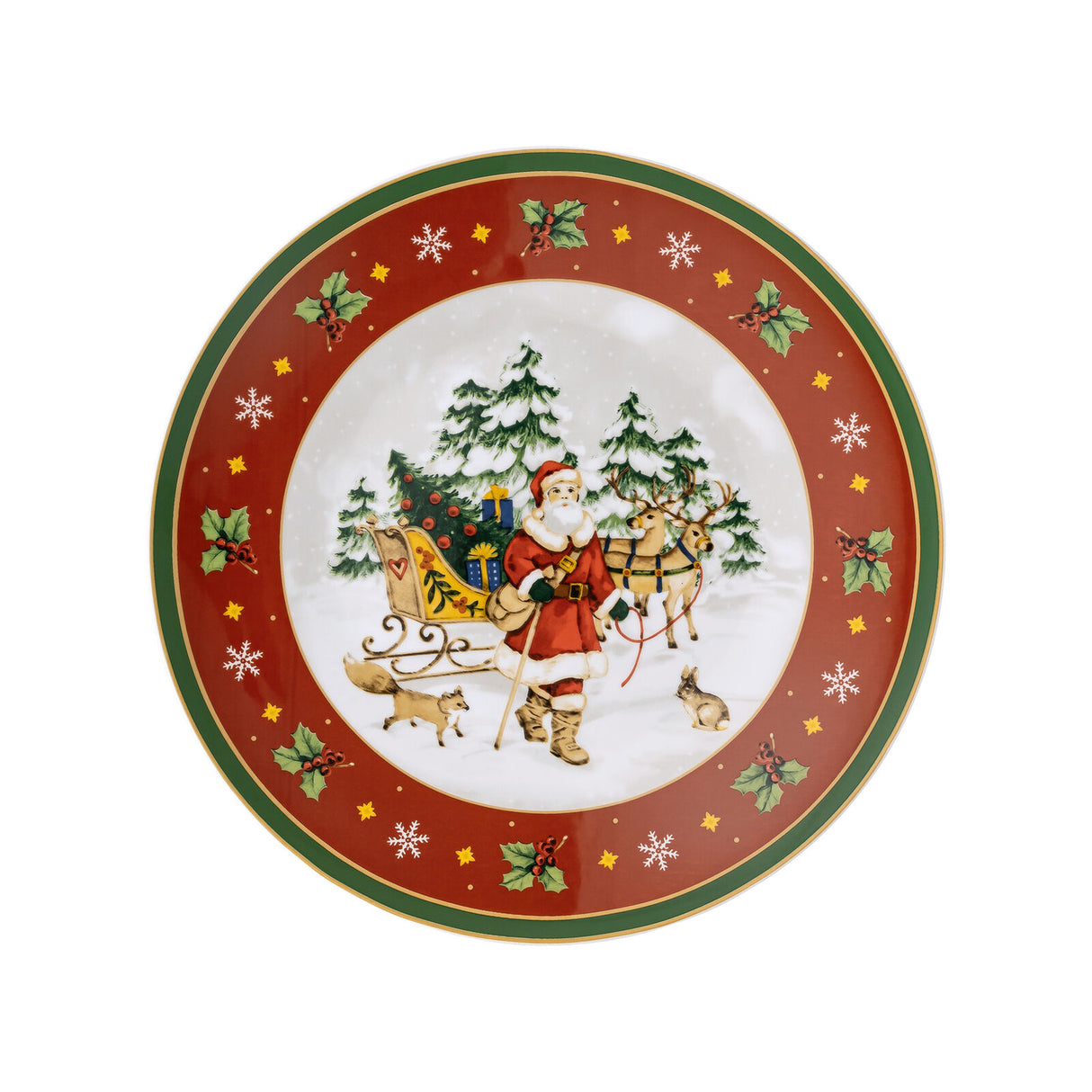 HUTSCHENREUTHER Happy Christmas Cake Plate Stand 28cm Christmas Table