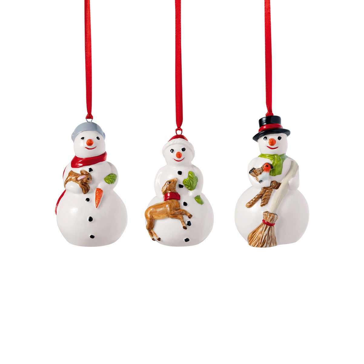 VILLEROY & BOCH Nostalgic Ornaments Addobbi Natalizi Pupazzi di Neve 8cm Porcellana
