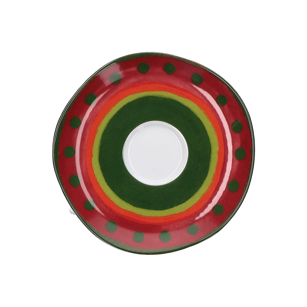 ROSE & TULIPANI - Cozy Cottage Tazza Caffè con Piattino Natalizia 100ml Rosso