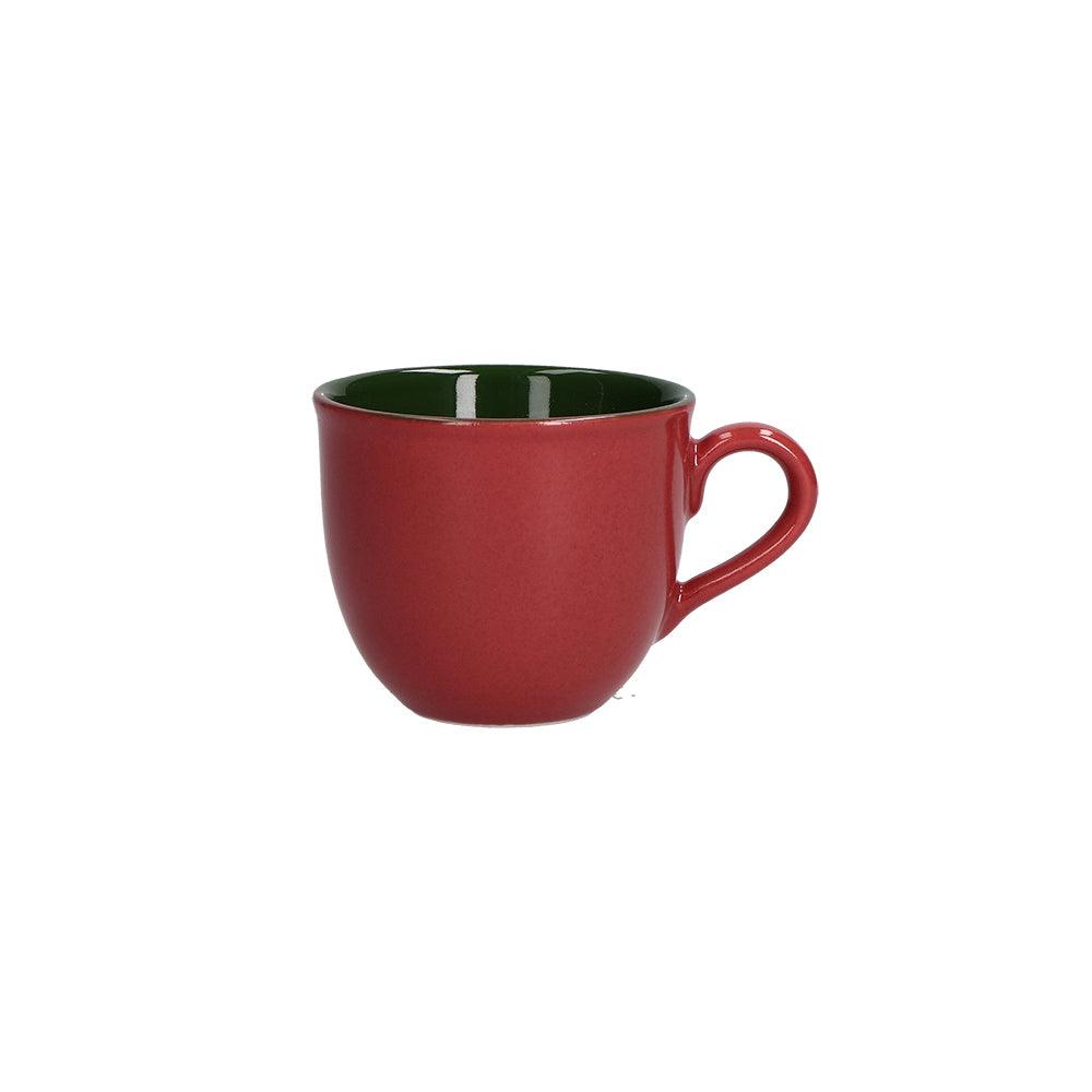 ROSE & TULIPANI - Cozy Cottage Tazza Caffè con Piattino Natalizia 100ml Rosso