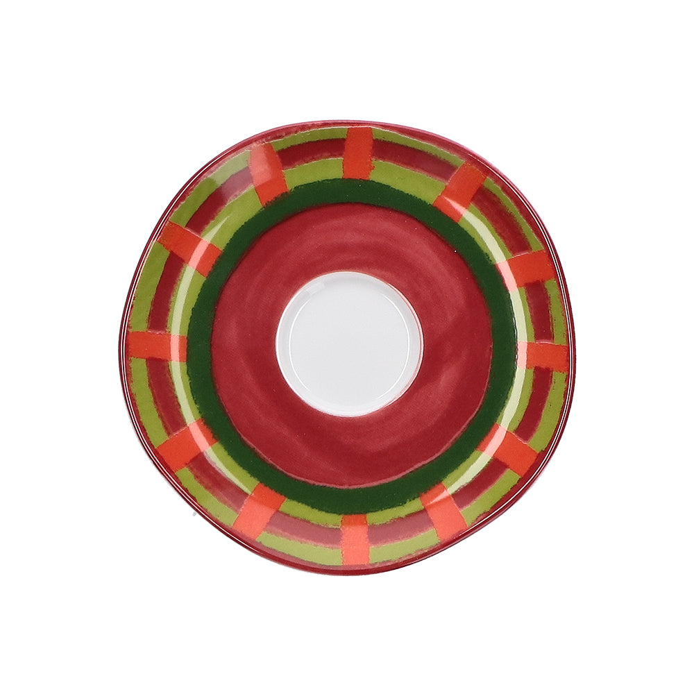 ROSES & TULIPS - Cozy Cottage Christmas Coffee Cup and Saucer 100ml Green