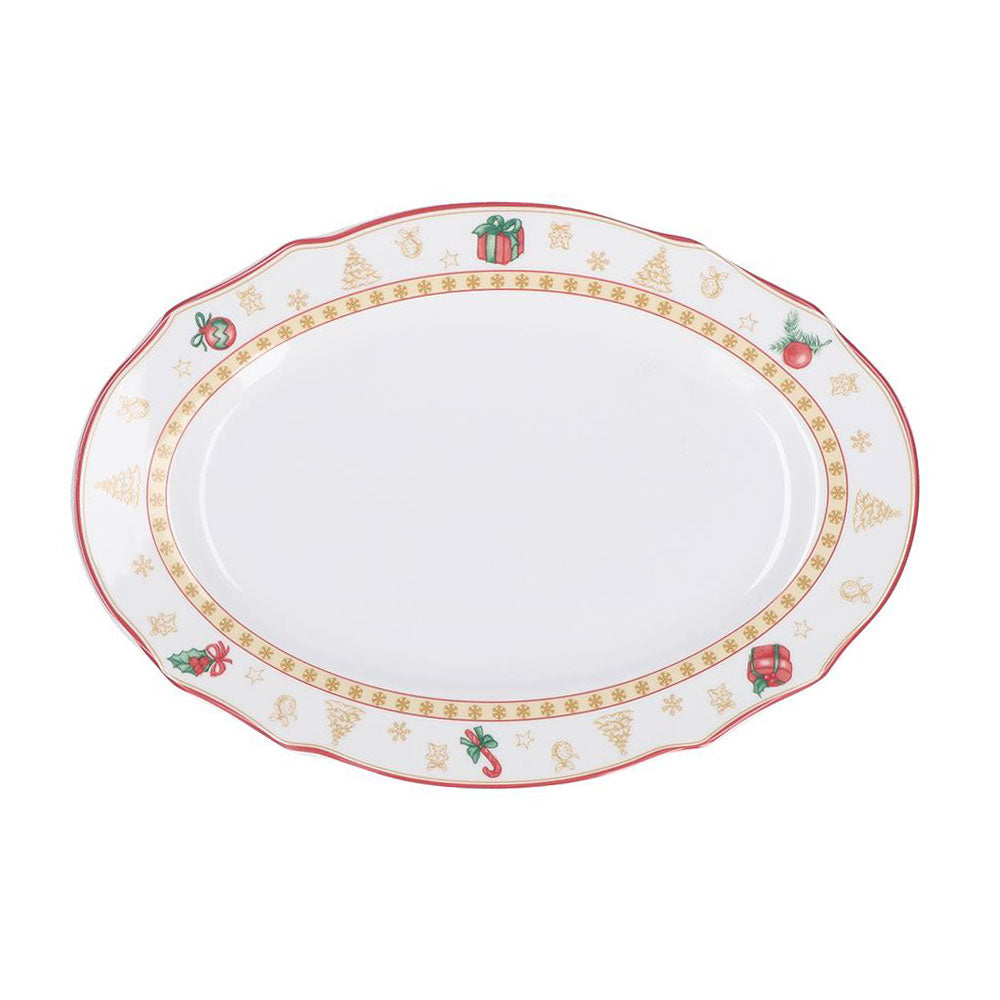 Vassoio ovale La Porcellana Bianca Christmas Edition in porcellana 32 cm