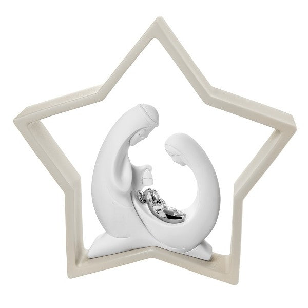 Statuina Sacra Famiglia Bongelli Preziosi in resina stile moderno 28 cm