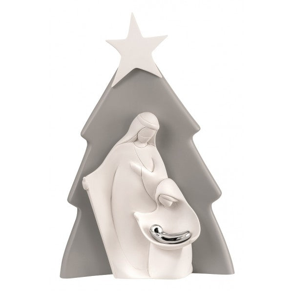 BONGELLI PREZIOSI Natività Sacra Famiglia Presepe Moderno Albero 15cm Grigio