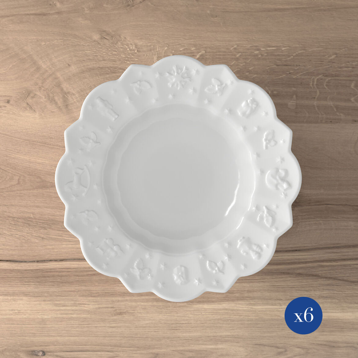 VILLEROY & BOCH Toy's Delight Royal Classic Piatto Fondo Bianco Set 6 Pezzi 23,5cm