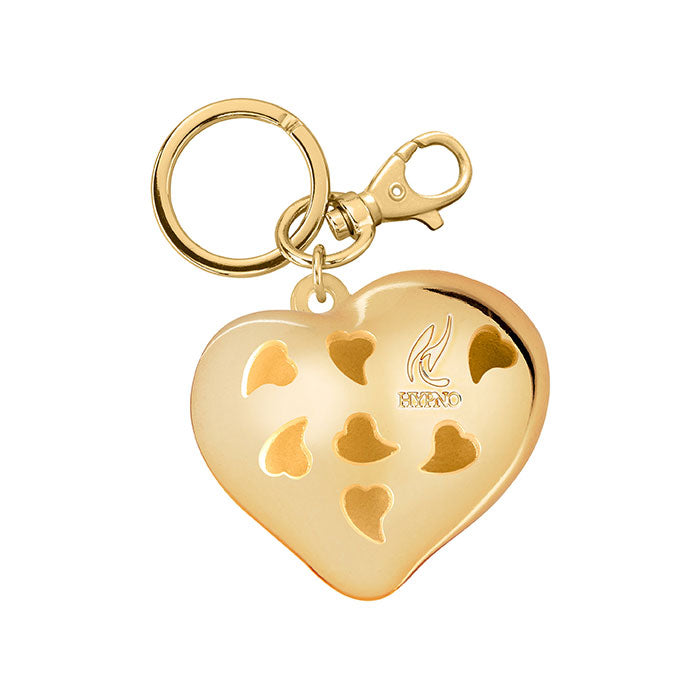 HYPNO CASA Portachiavi Profumato Cuore Aria di Mare 6x7cm Oro Metallo
