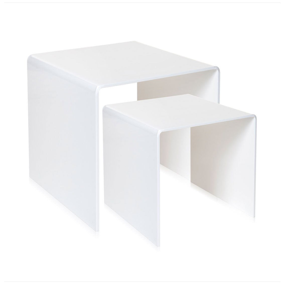 iPLEX 80's Set 2 Tavolini in PMMA Bianco Ufficio Studio Made in Italy