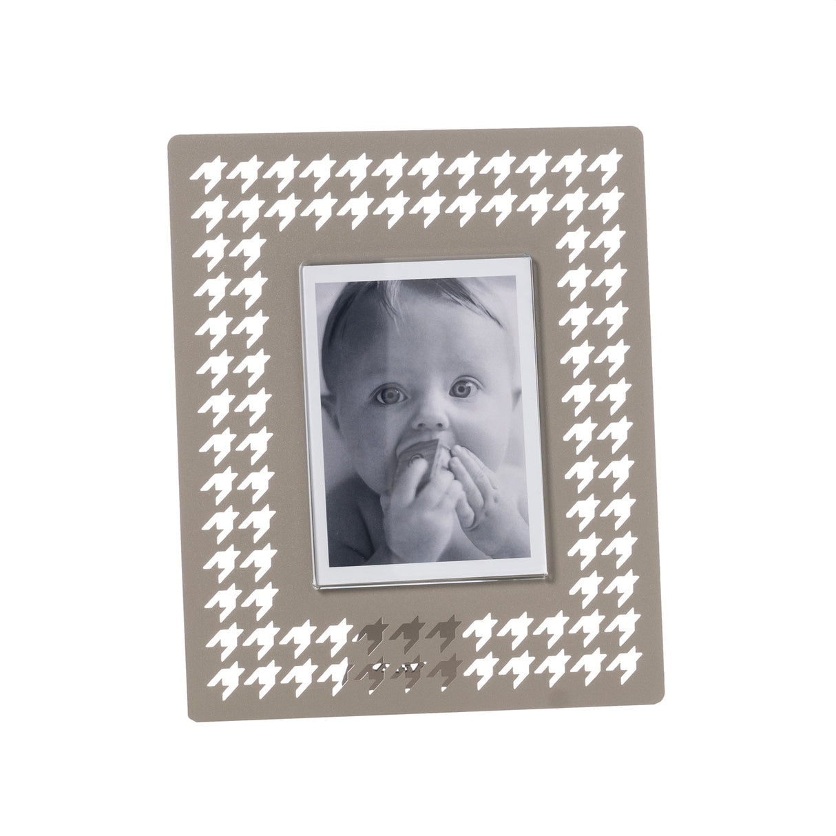 ARTI & MESTIERI Portafoto di Design Pied De Poule Piccolo Sabbia 22,3x18,5cm