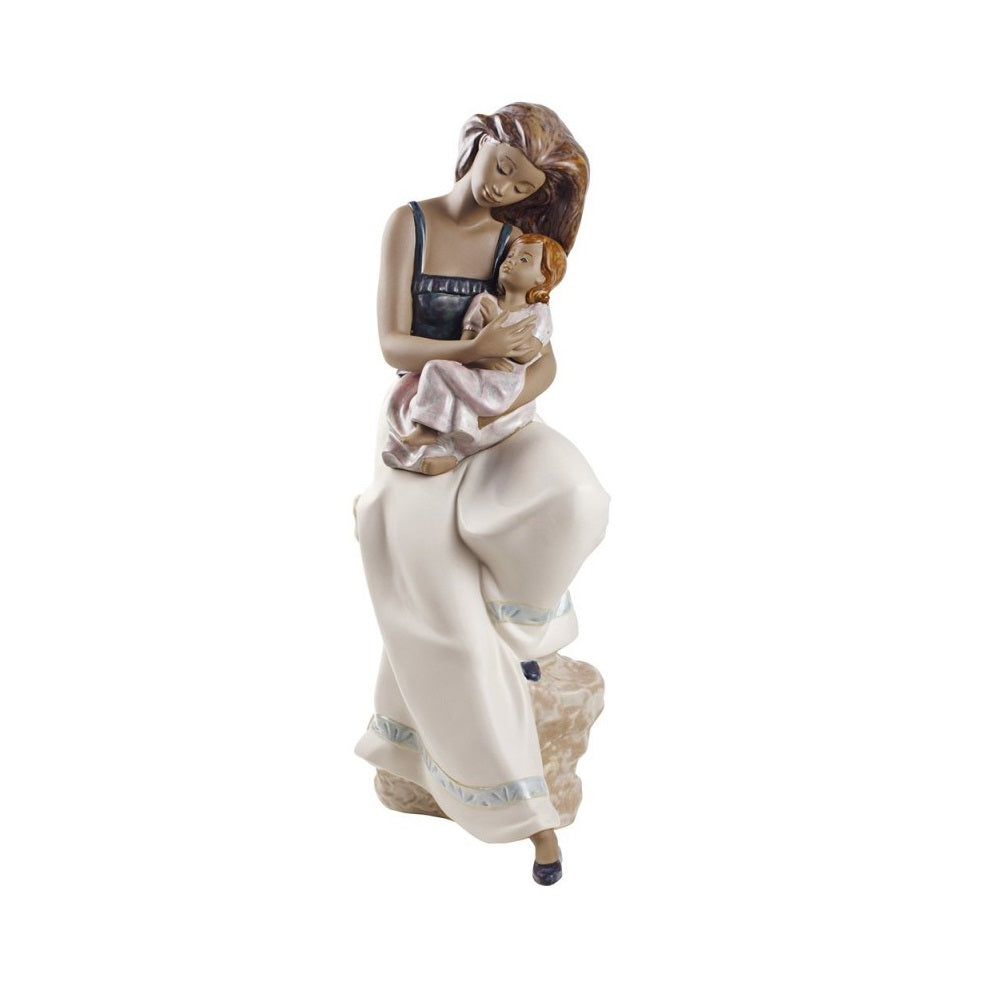 NAO Statua Statuina Mamma con Bambina 37cm Porcellana