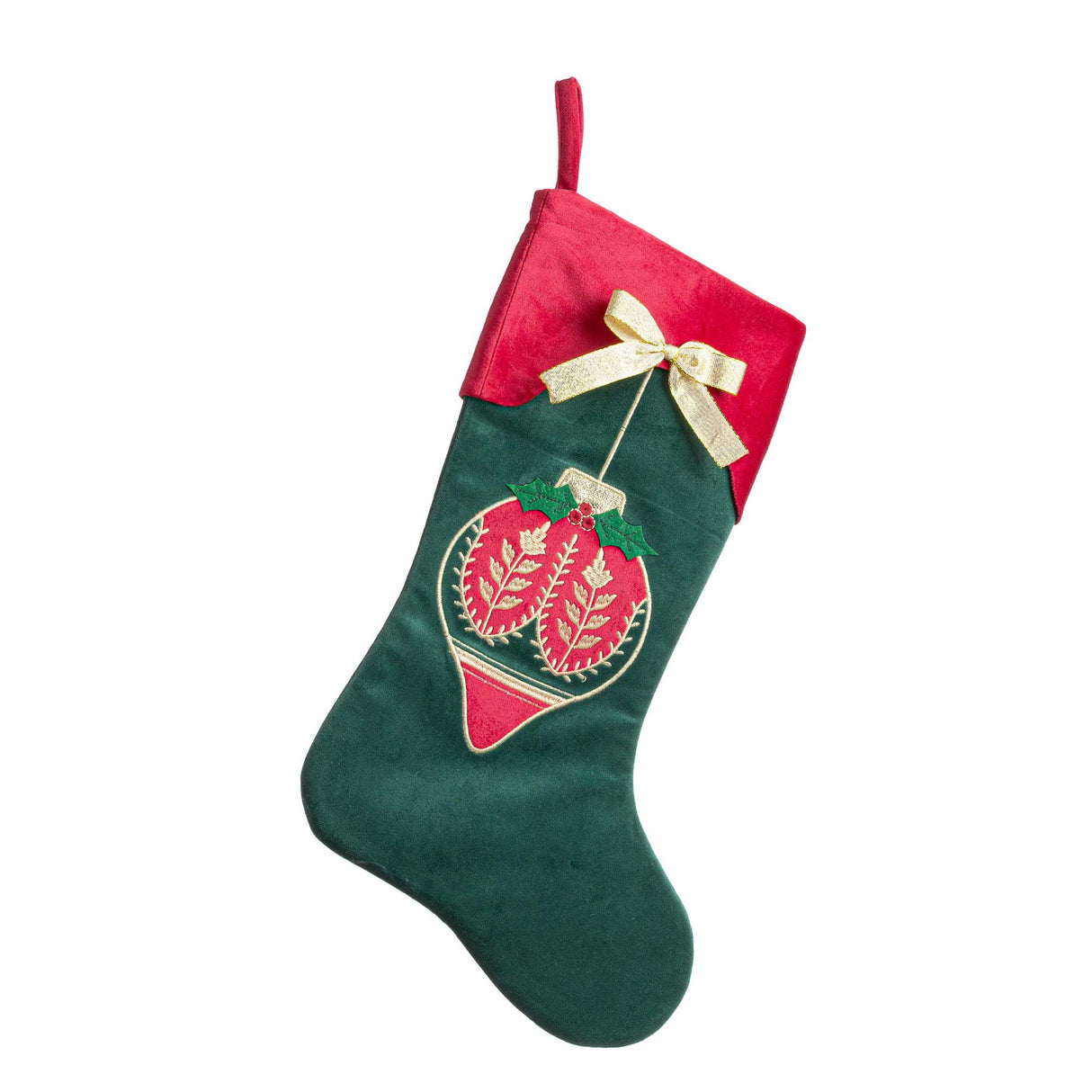 BIZZOTTO Calza Natalizia Festive Rosso Verde 45x28cm