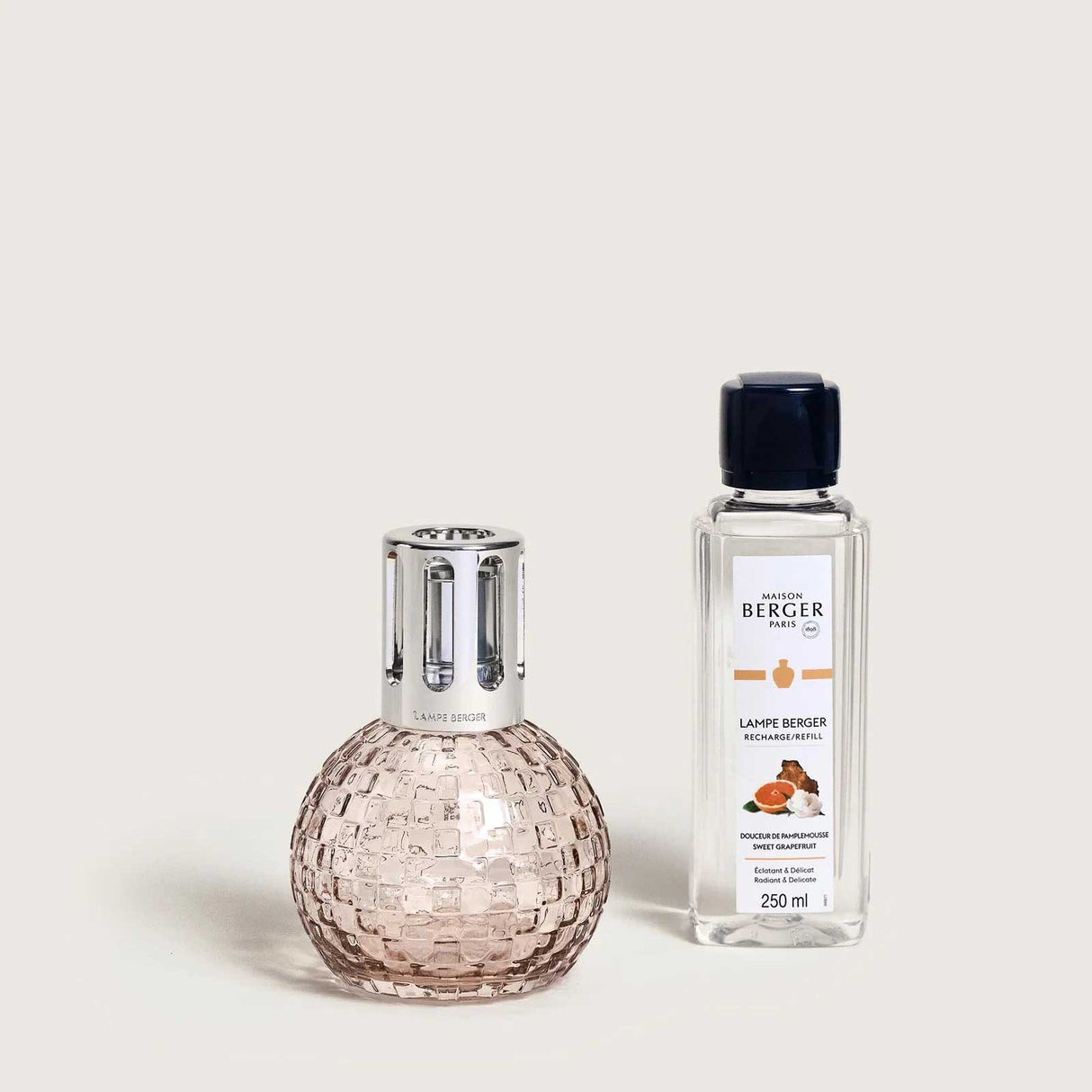 LAMPE BERGER Lampada Catalitica Cofanetto Disco Rose con Flacone 250ml Douceur de Pamplemousse