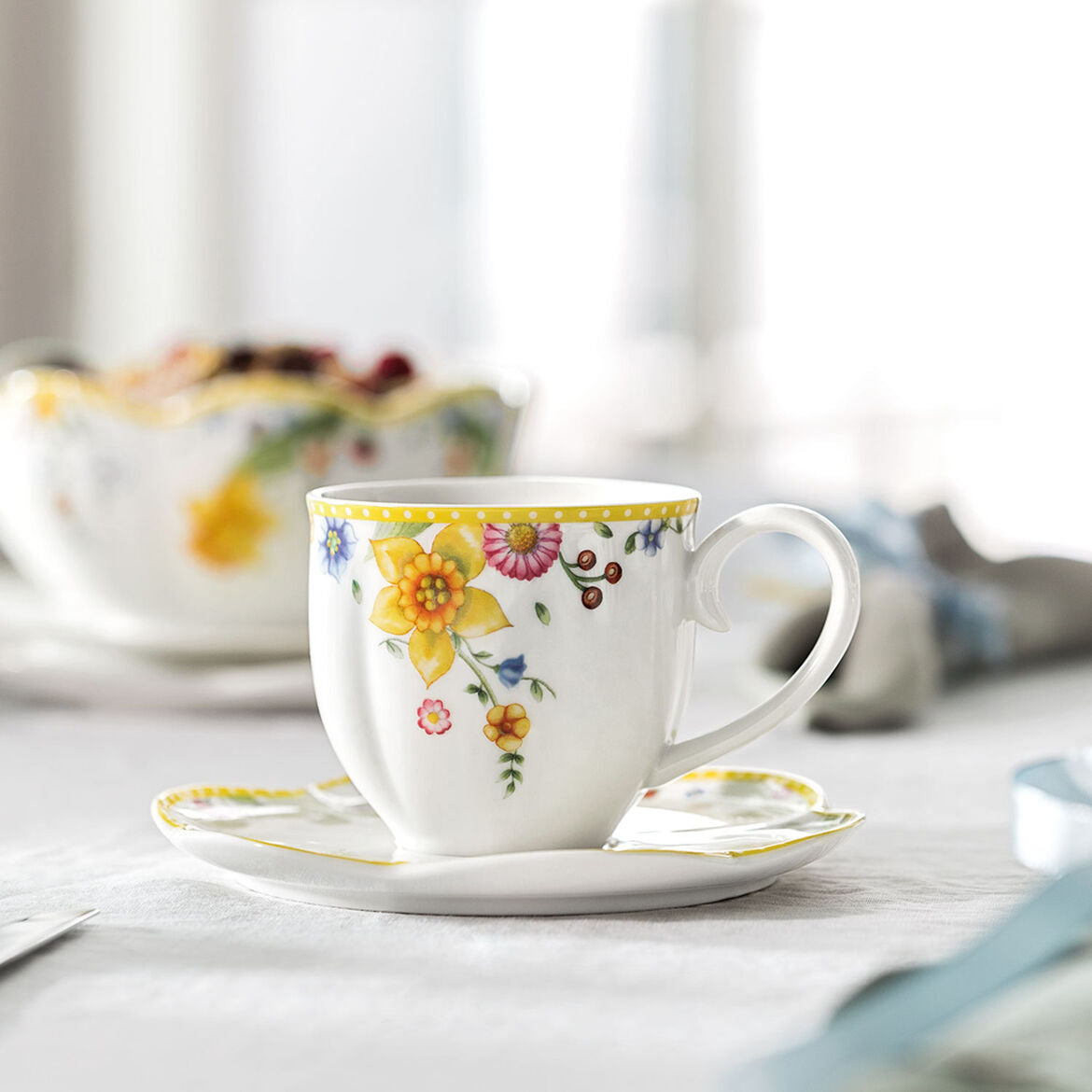 VILLEROY & BOCH Spring Awakening Tazza da Caffè 230ml con Piattino 15cm Tavola di Pasqua