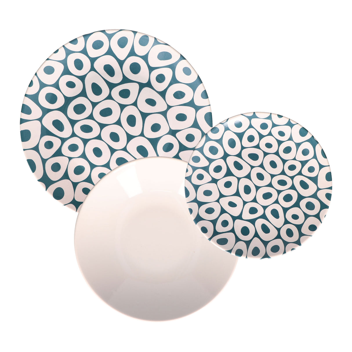 ROSE & TULIPS Sea Stones Table Service Plates Set 18 Pieces Stoneware