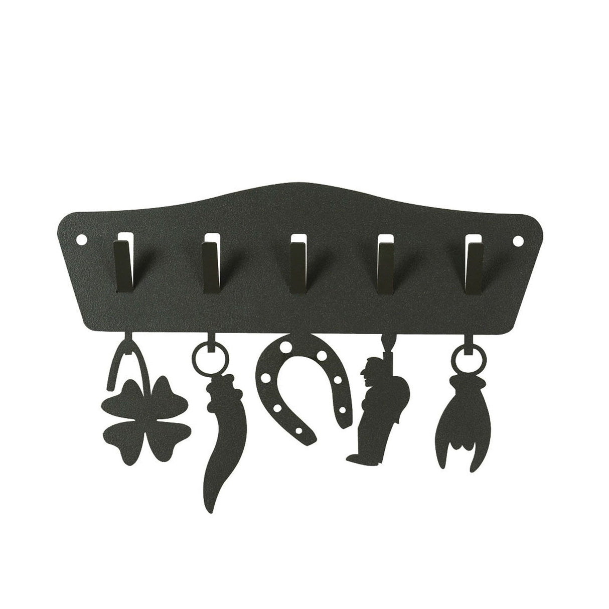 ARTI & MESTIERI Portachiavi da Muro Moderno "Tocca Ferro" Nero