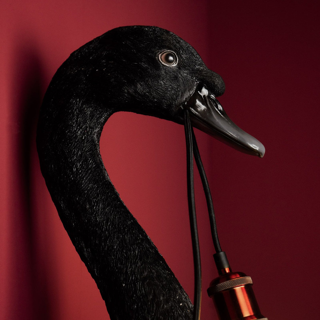 WERNS Lampada da Parete Applique Petra Cigno Nero 23x58cm Resina