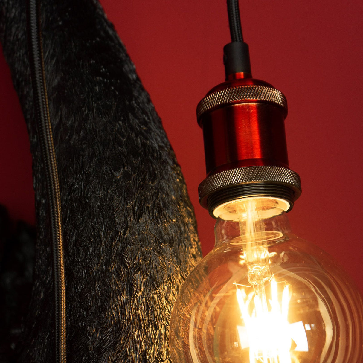 WERNS Lampada da Parete Applique Petra Cigno Nero 23x58cm Resina