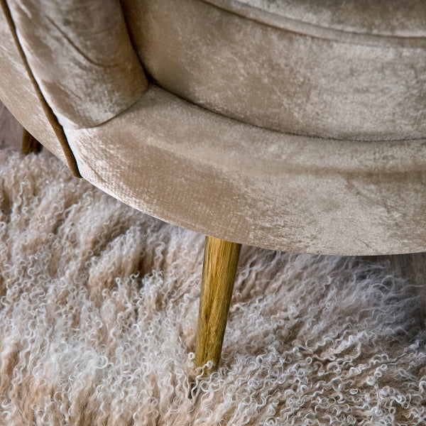 WERNS Armchair Shell Audrey Champagne 82x75x79cm Velvet