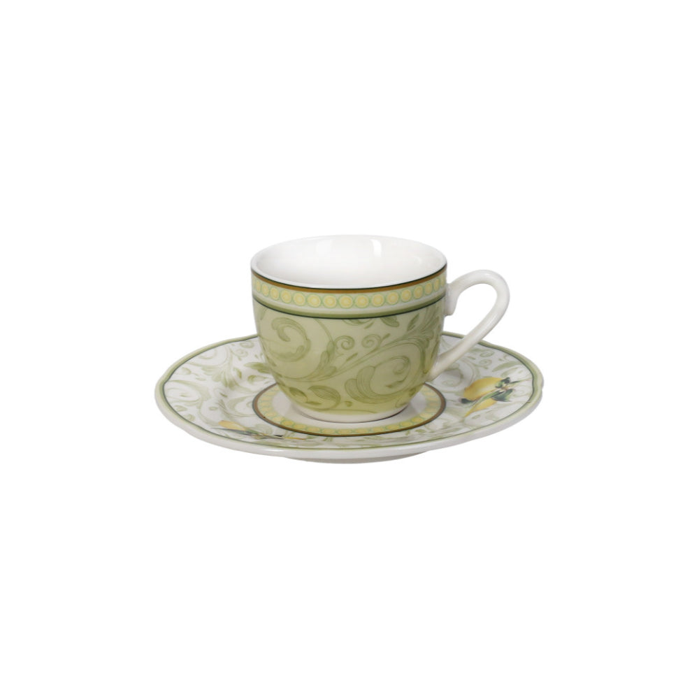 BRANDANI Espresso Coffee Cup 50ml Set 2 Pieces Lemons 250ml Porcelain