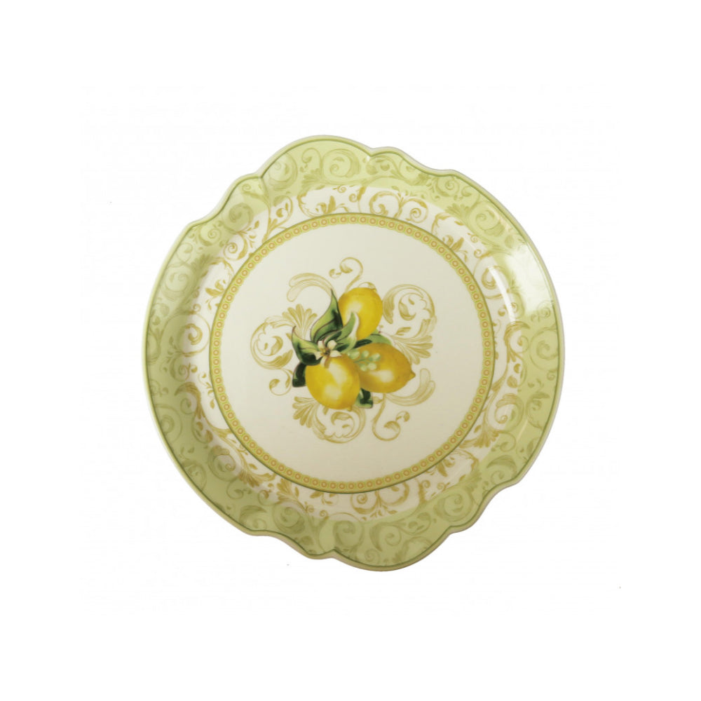 BRANDANI Vassoio Piatto da Portata Limoni 33cm Porcellana Sughero