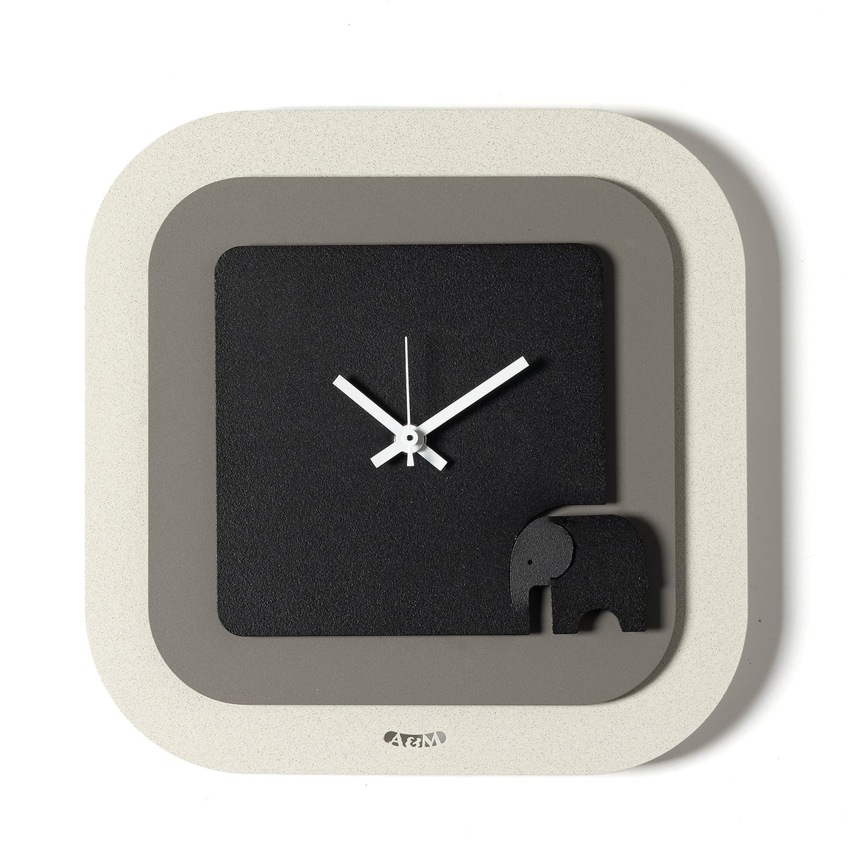 ARTI & MESTIERI Orologio da Parete Moderno Tino Avorio Fango Nero 24x24cm