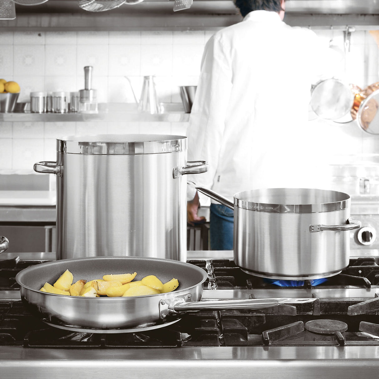 PADERNO Pentola Bassa 24cm Serie 1100 Grand Gourmet Acciaio Inox 8,5 LT