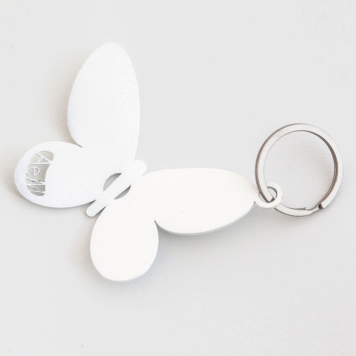 ARTI & MESTIERI Portachiavi di Design Farfalla Bianco 30x18cm