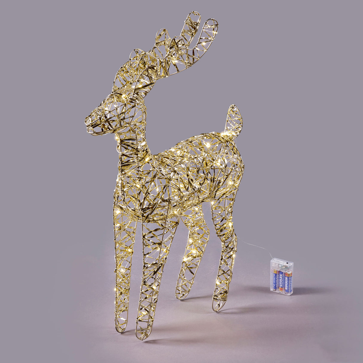 EDG Enzo De Gasperi Decorazione Natalizia Luminosa Renna Intreccio 60 Microled 60x30cm Oro