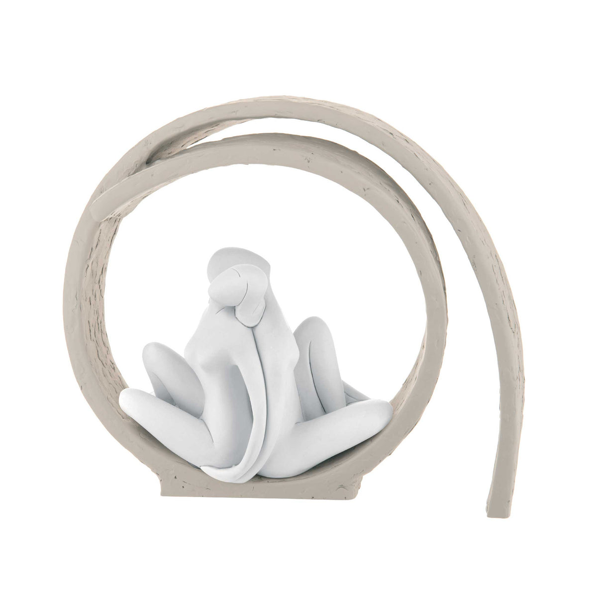 BONGELLI PREZIOSI Statua Figura Coppia Vortice Innamorati 30cm Nocciola