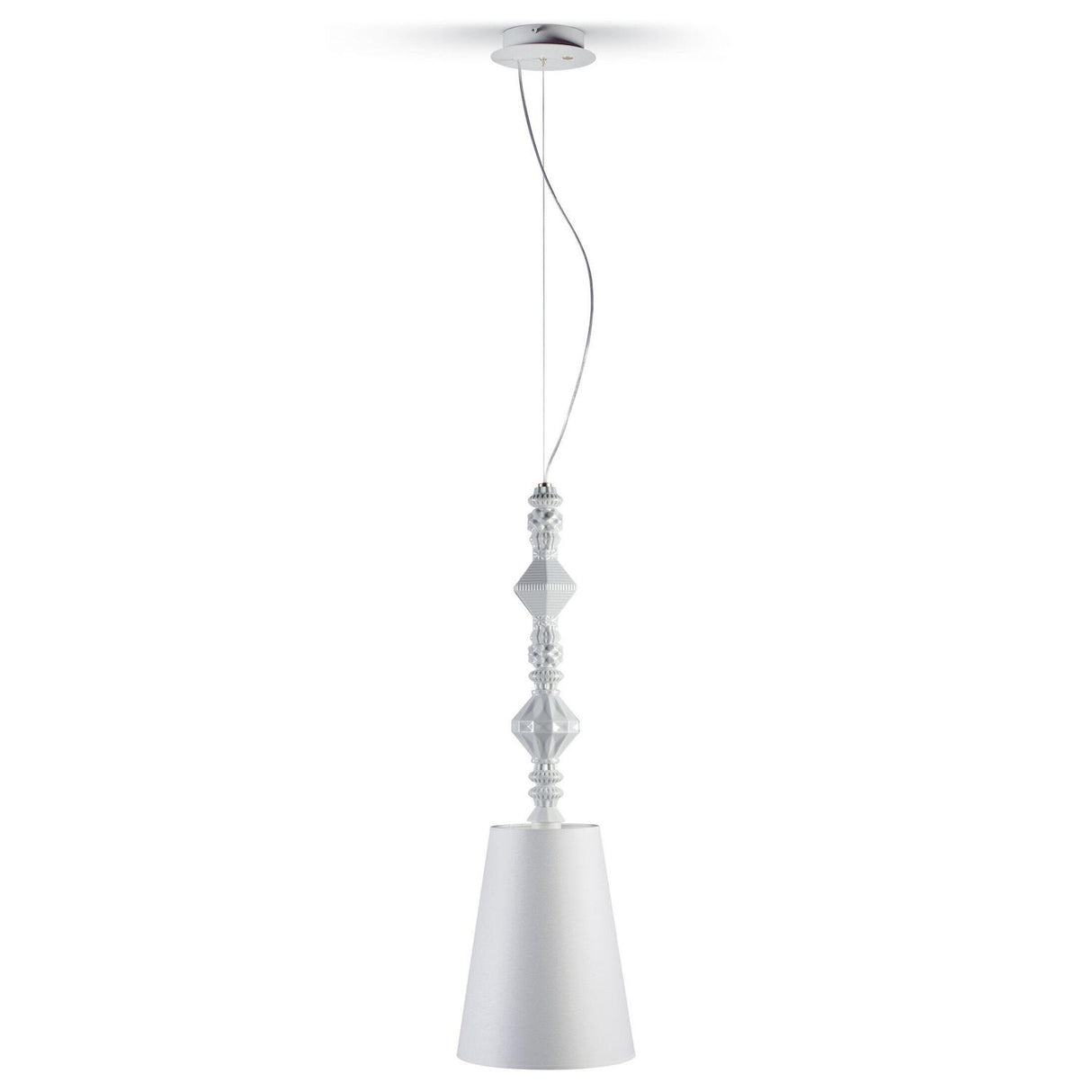 LLADRO' Lampadario Belle De Nuit II Bianco 170x23cm Porcellana