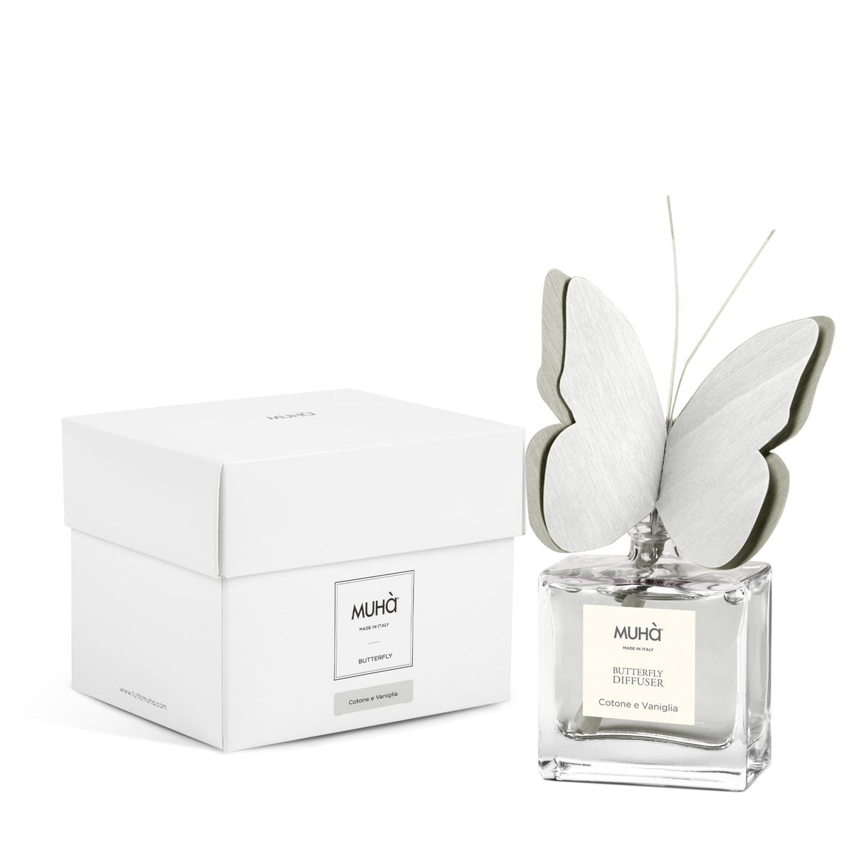 MUHA' Profumatore D'Ambiente Diffusore Butterfly 50ml Cotone e Vaniglia