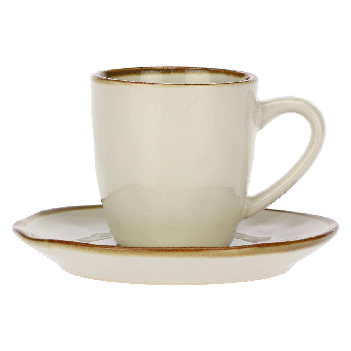 ROSE & TULIPANI Concerto Tazza Caffè con Piattino 90ml Avorio Stoneware