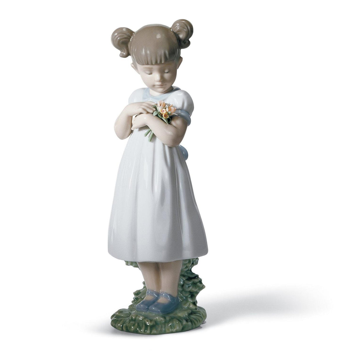 LLADRO' Figurina Bimba Fiori per la Mamma 21x7cm Porcellana