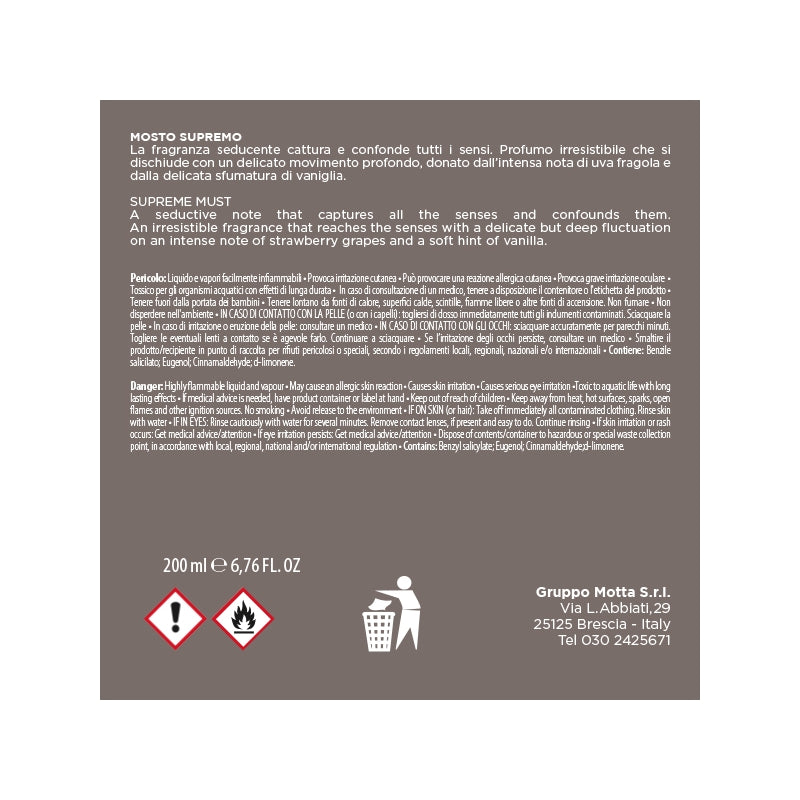 MUHA' Flower 200ml Profumatore D'Ambiente Diffusore Mosto Supremo