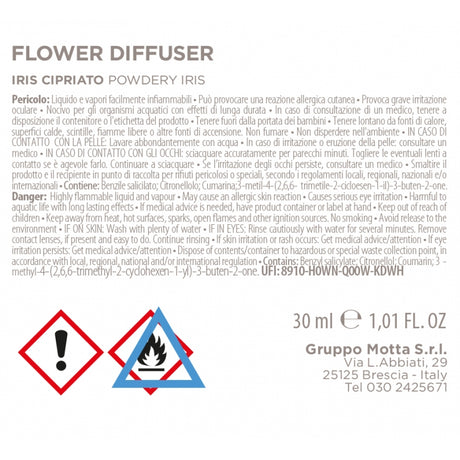 MUHA' Flower 30ml Profumatore D'Ambiente Diffusore Iris Cipriato