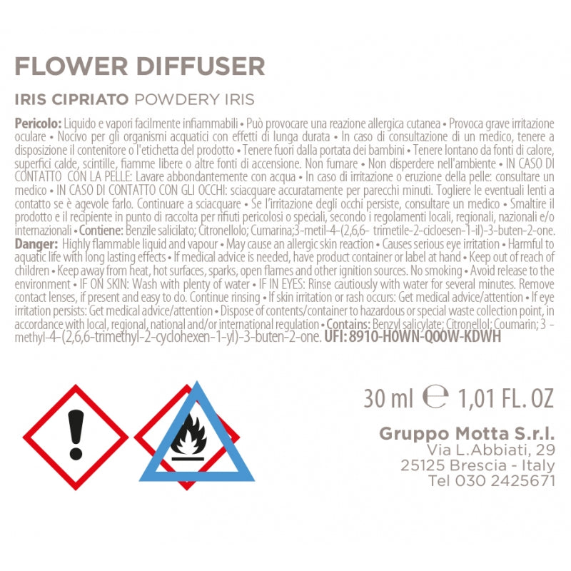 MUHA' Flower 30ml Air Freshener Diffuser Iris Powdery