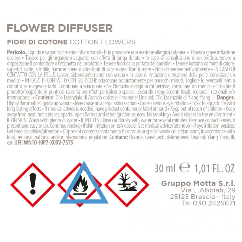 MUHA' Flower 30ml Profumatore D'Ambiente Diffusore Fiori di Cotone