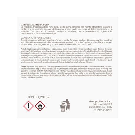 MUHA' Rosa 50ml Profumatore D'Ambiente Diffusore Vaniglia e Ambra Pura