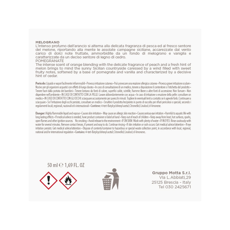 MUHA' Rosa 50ml Profumatore D'Ambiente Diffusore Melograno