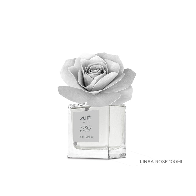 MUHA' Rosa 100ml Profumatore D'Ambiente Diffusore Fiori di Cotone