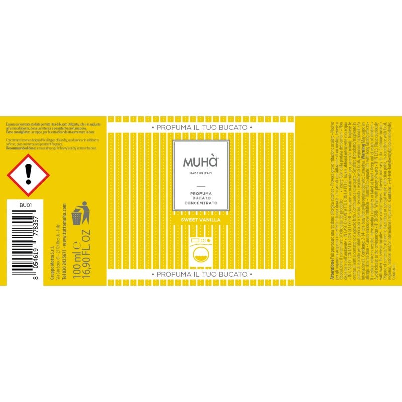 MUHA' Profumo Bucato Lavatrice 100ml Sweet Vanilla