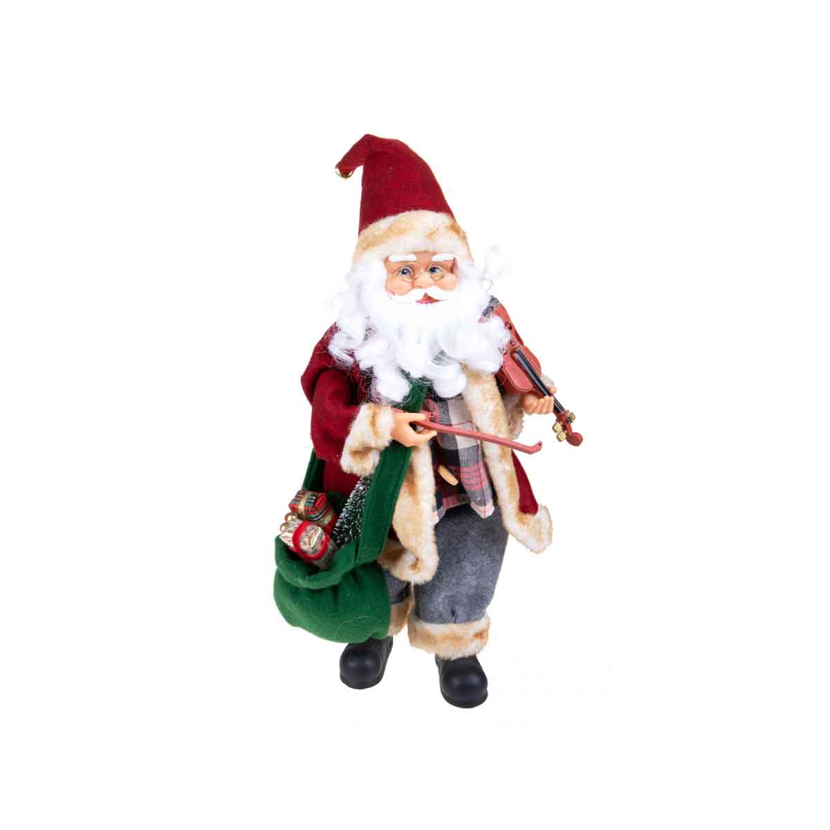 BIANCHI DINO Santa Claus Musical Violin 44cm Fabric Christmas Decoration