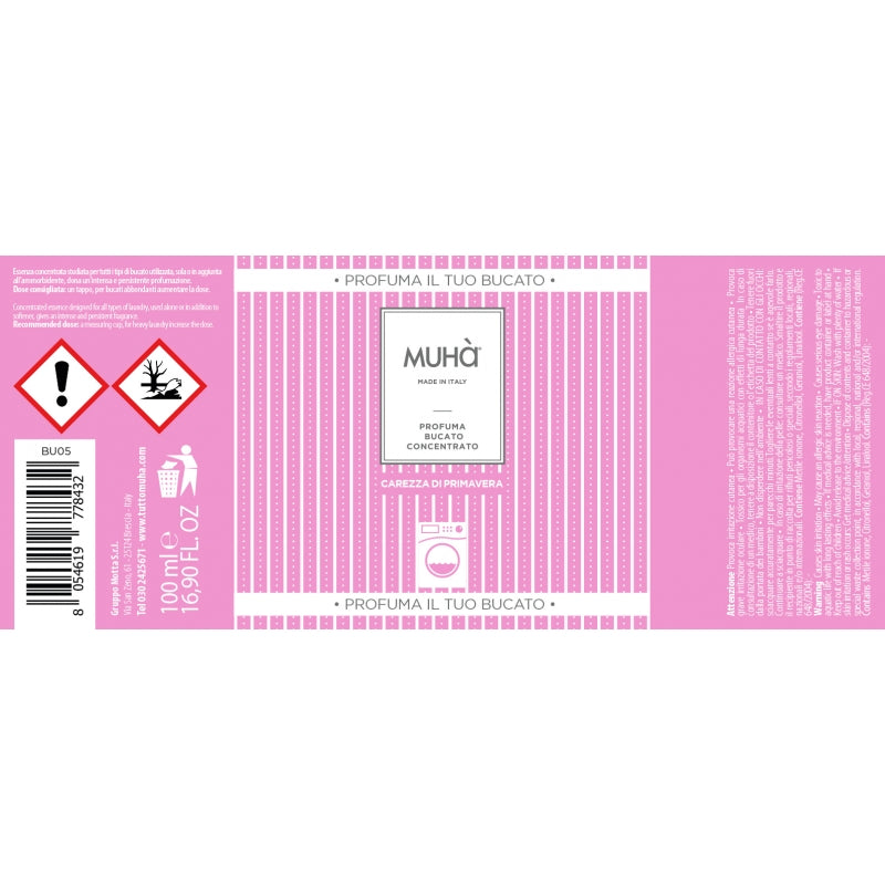 MUHA' Profumo Bucato Lavatrice 100ml Carezza di Primavera