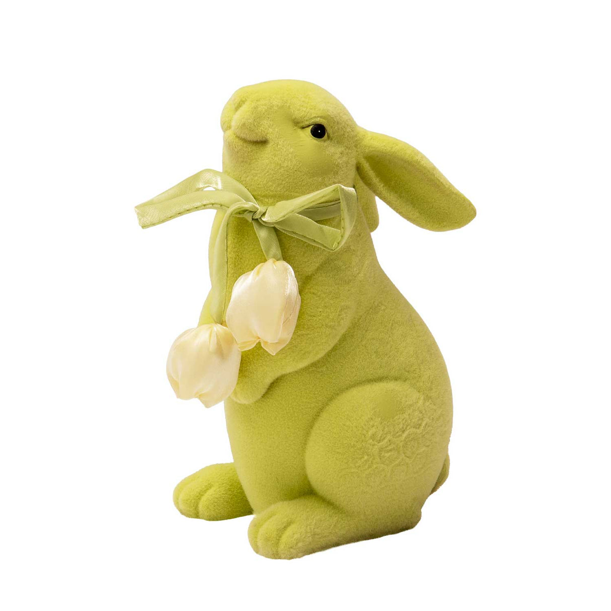 PALAIS ROYAL Coniglio di Pasqua con Tulipano 18cm Verde in Resina