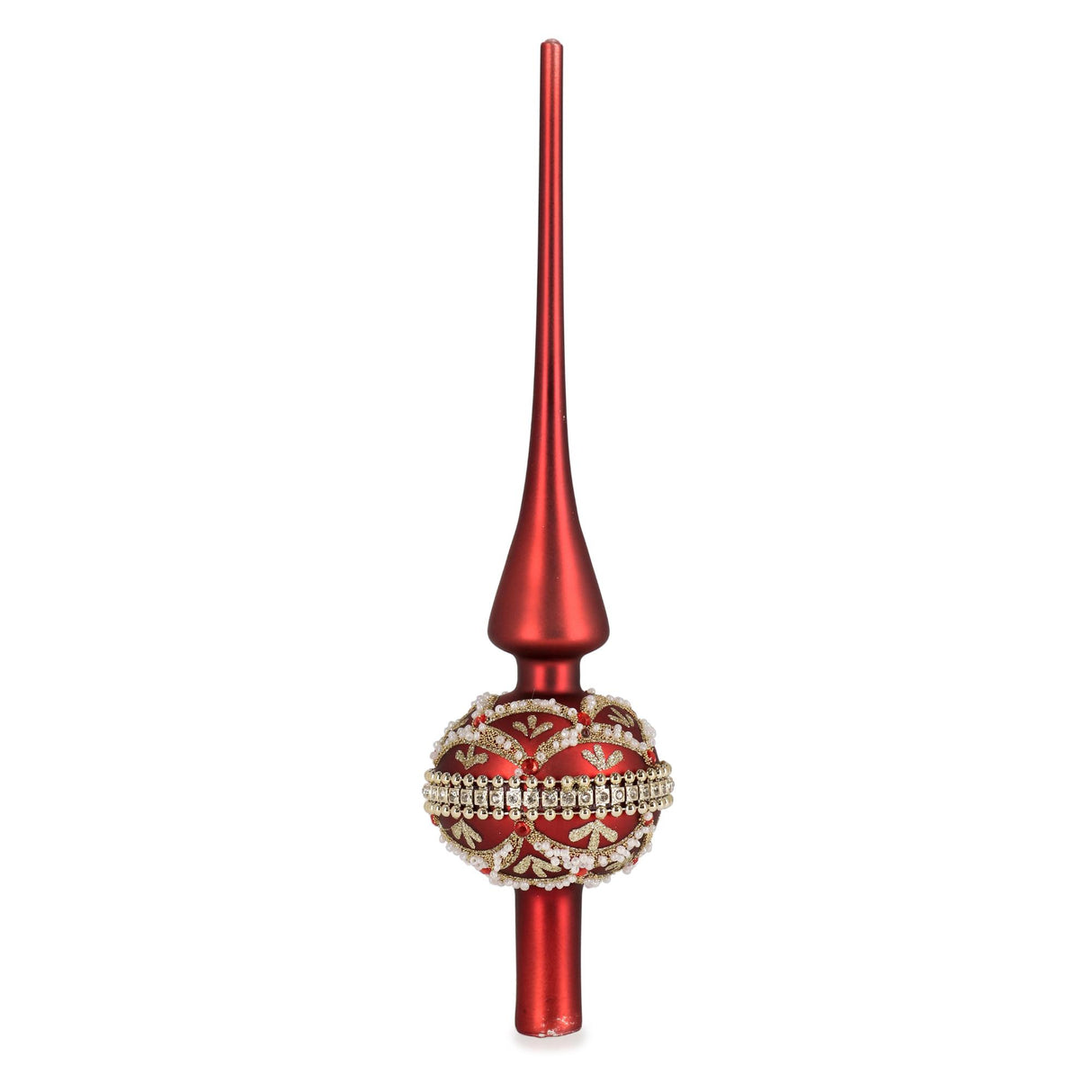 BIZZOTTO Puntale per Albero di Natale Beloved Rosso 30cm Vetro