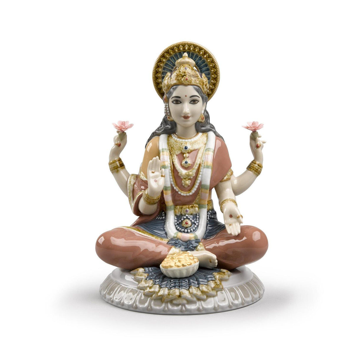 LLADRO' Figurina Dea Lakshmi 22x18cm Porcellana