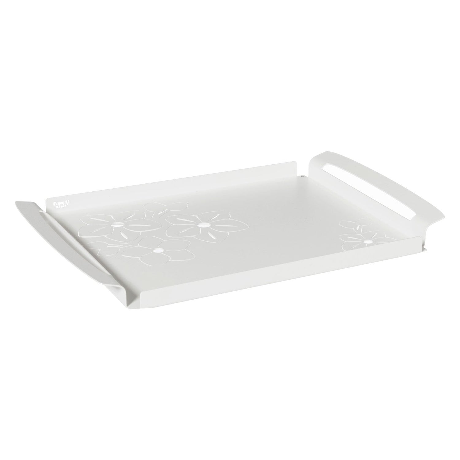 ARTI & MESTIERI Vassoio Moderno Fior di Loto Grande Bianco Marmo