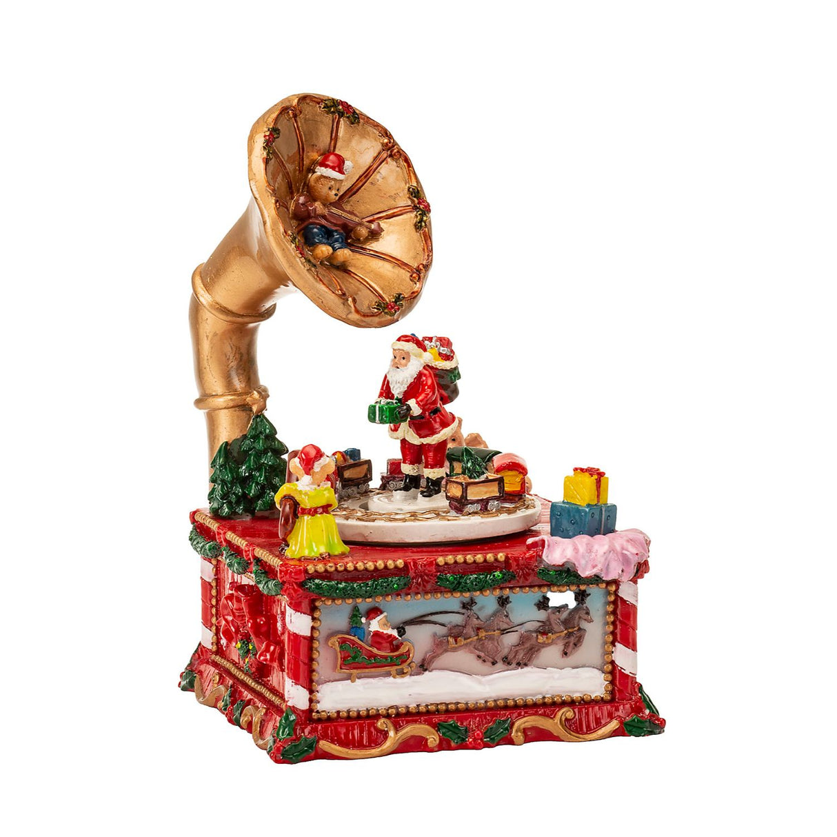 NOEL by Lamart Carillon Carosello con Movimento e Musica 18cm Poliresina